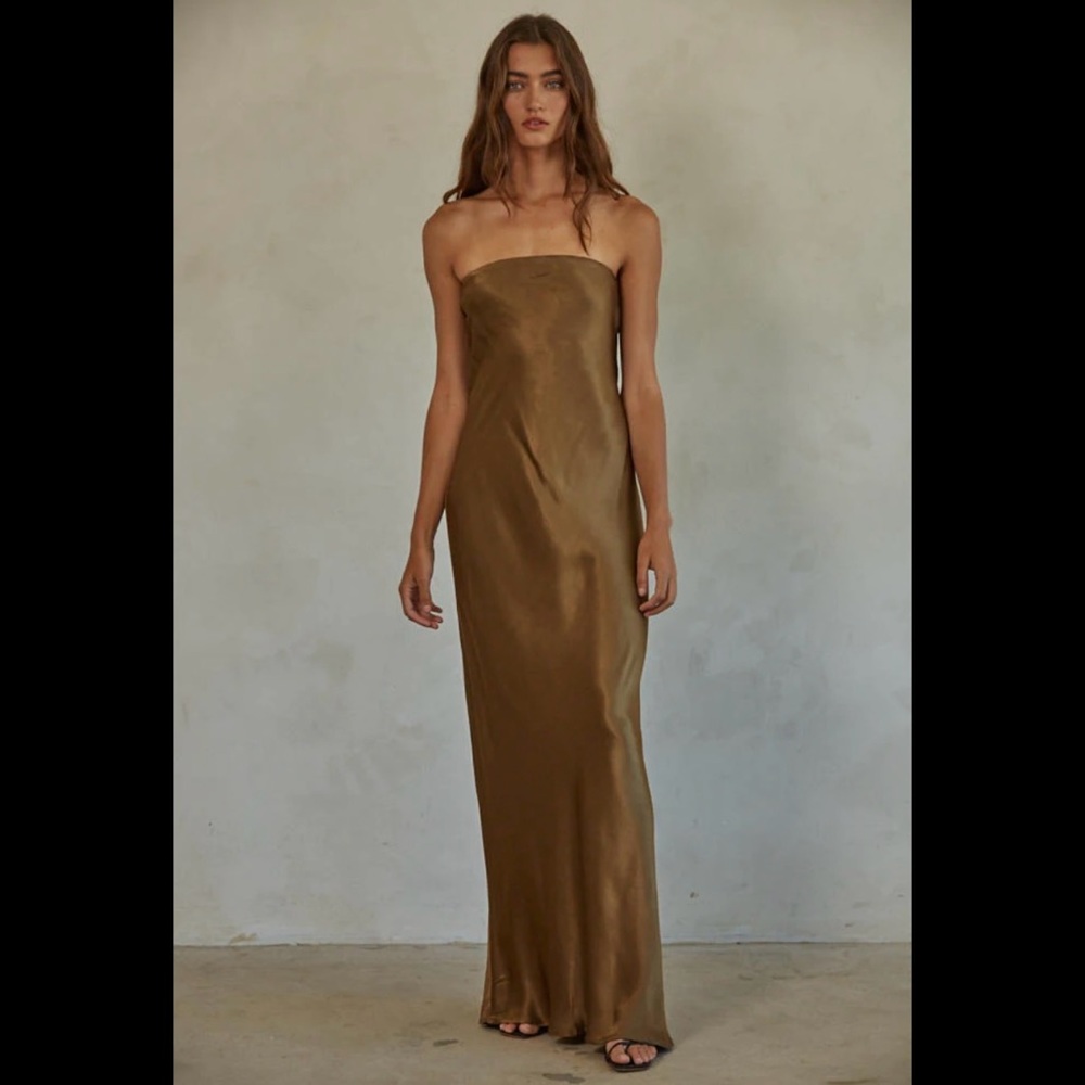 NWT By Together Satin Strapless Maxi Dress